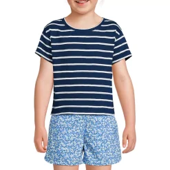 Girls Short Sleeve Slub Crewneck Top