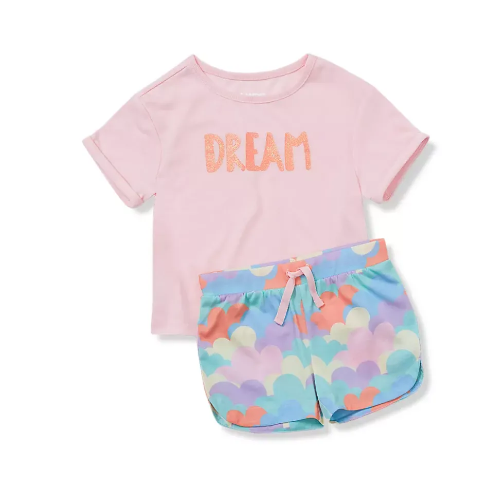 Girls Short Sleeve Tee and Shorts Pajama Set