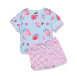Girls Short Sleeve Tee and Shorts Pajama Set