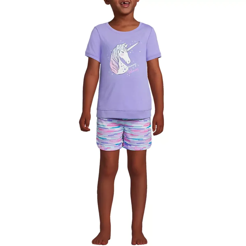 Girls Short Sleeve Tee and Shorts Pajama Set