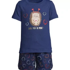 Girls Short Sleeve Tee and Shorts Pajama Set