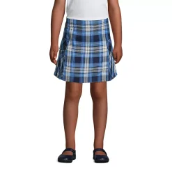 Girls Side Pleat Plaid Skort Above the Knee