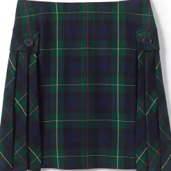 Girls Side Pleat Plaid Skort Above the Knee