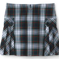 Girls Side Pleat Plaid Skort Above the Knee