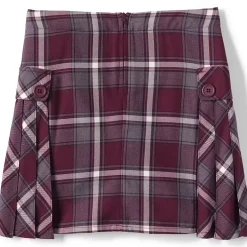 Girls Side Pleat Plaid Skort Above the Knee