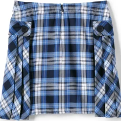 Girls Side Pleat Plaid Skort Above the Knee