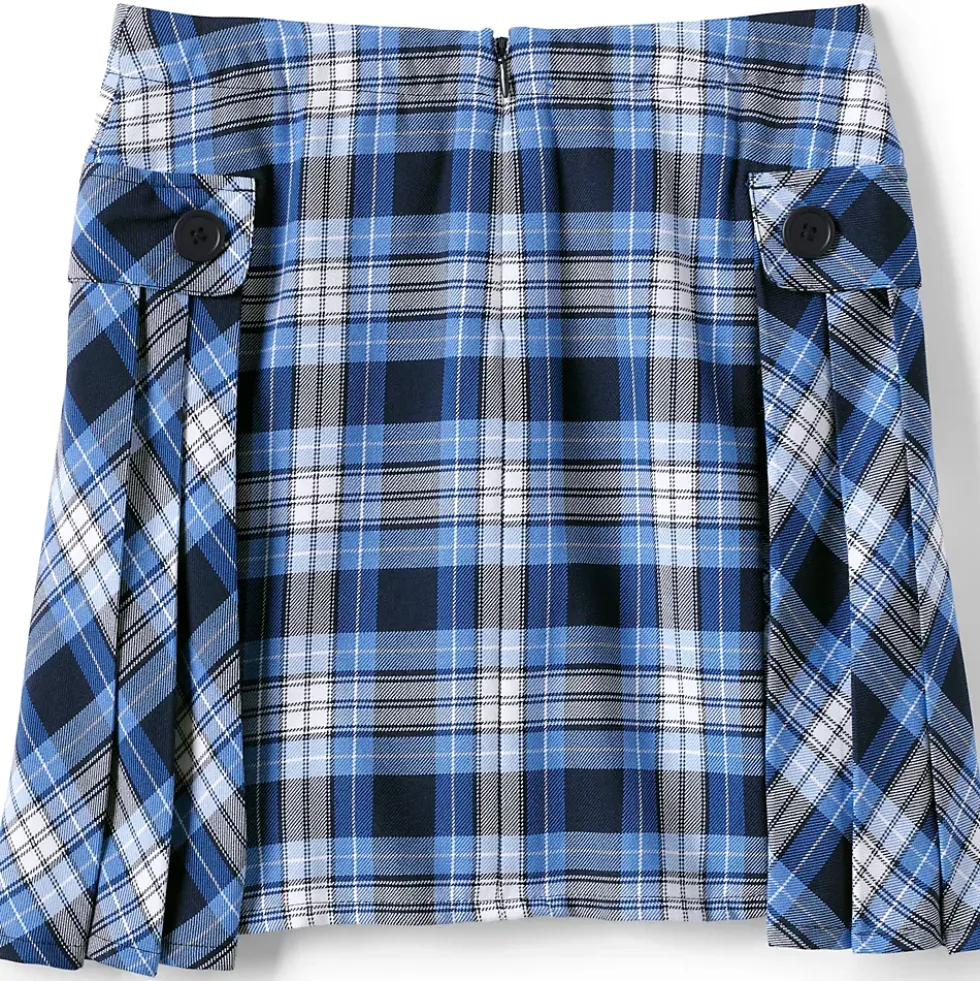 Girls Side Pleat Plaid Skort Above the Knee