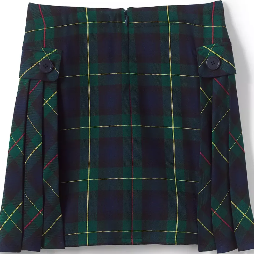 Girls Side Pleat Plaid Skort Above the Knee