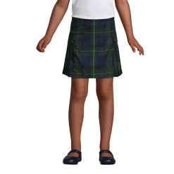 Girls Side Pleat Plaid Skort Above the Knee