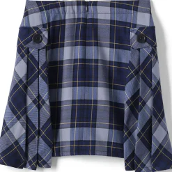 Girls Side Pleat Plaid Skort Above the Knee