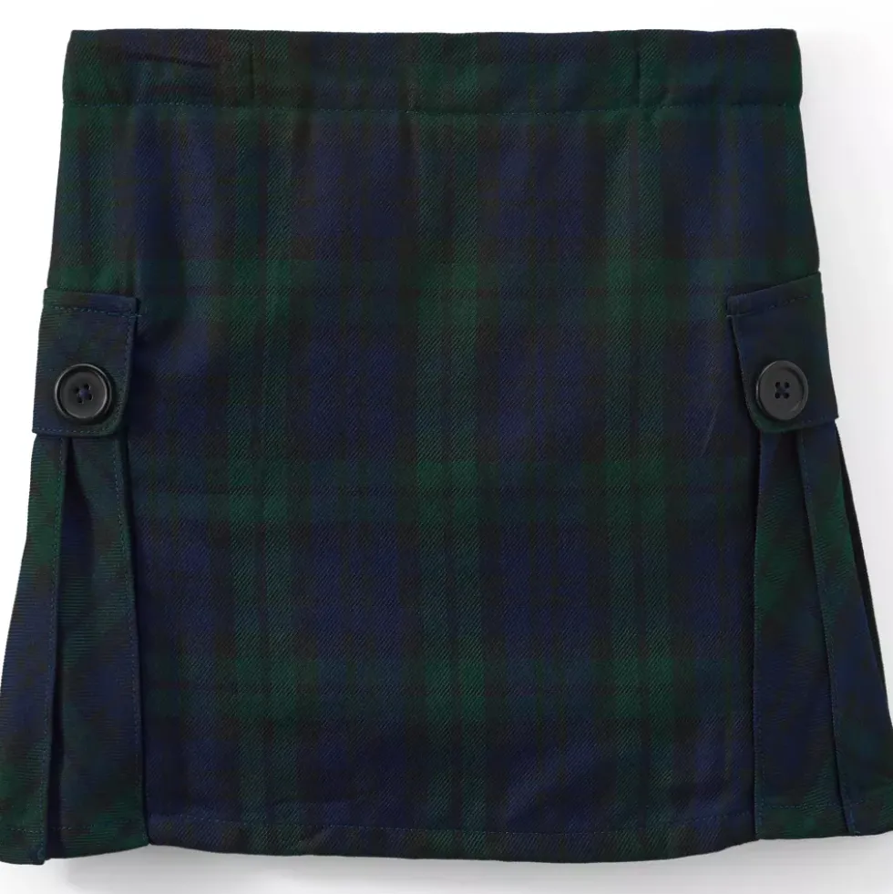Girls Side Pleat Plaid Skort Above the Knee