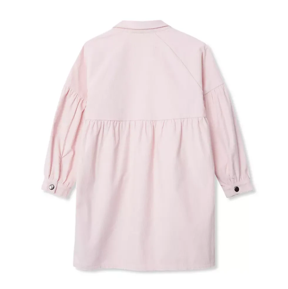 Girls 3/4 Sleeve Corduroy Shirt Dress