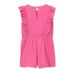 Girls Sleeveless Ruffle Knit Romper