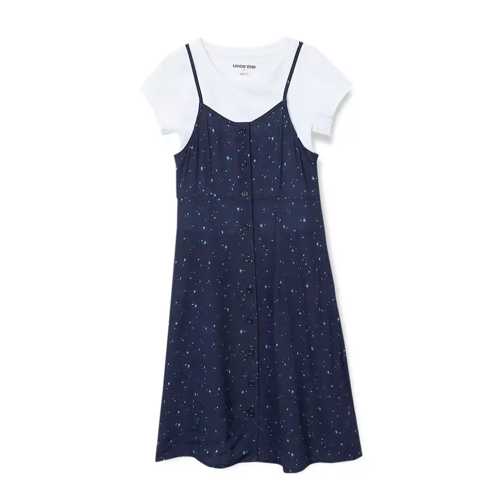 Girls Slip Dress with Short Sleeve Tee