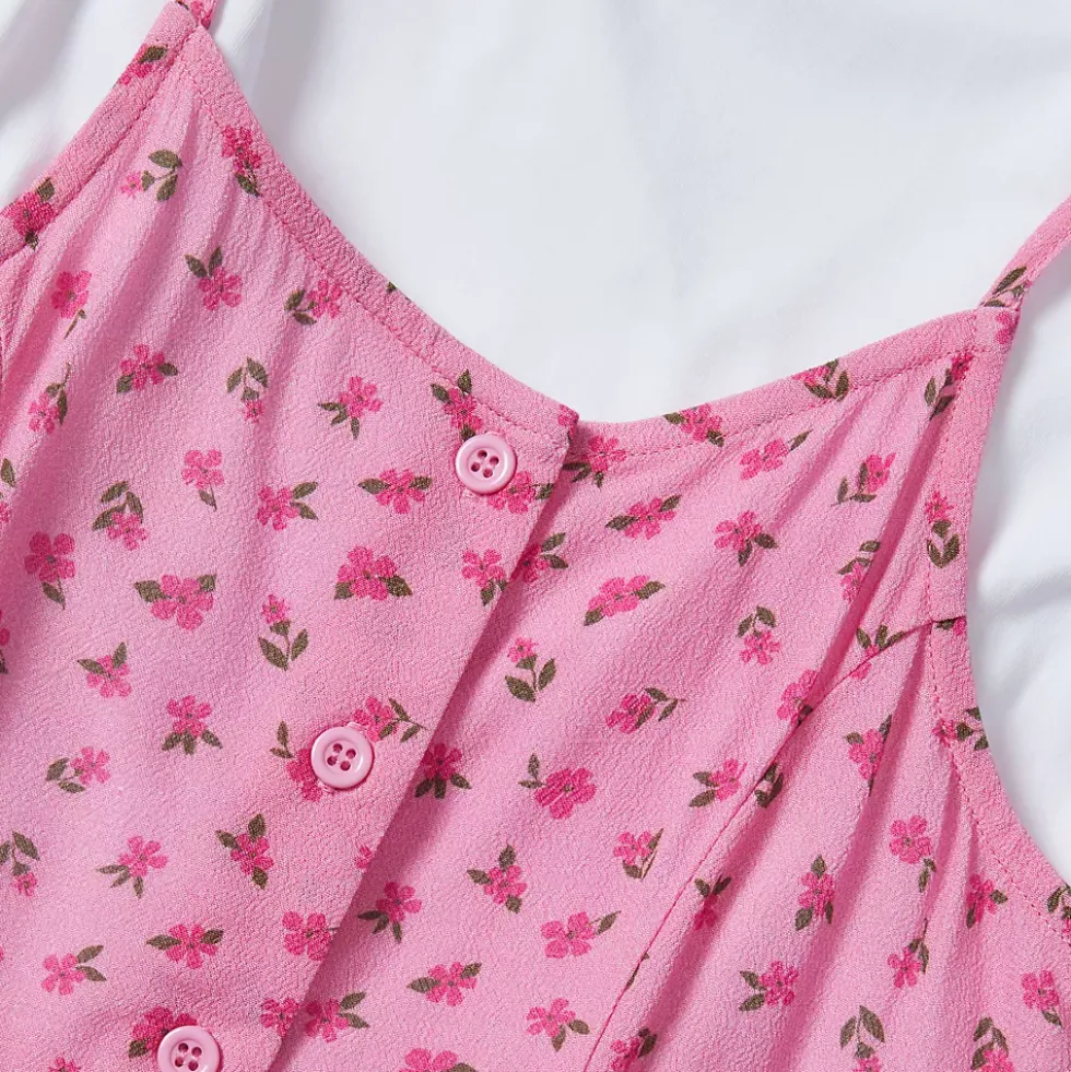 Girls Slip Dress with Short Sleeve Tee