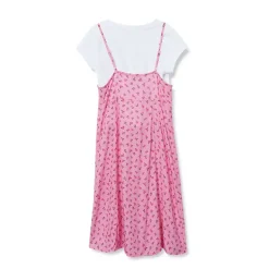 Girls Slip Dress with Short Sleeve Tee