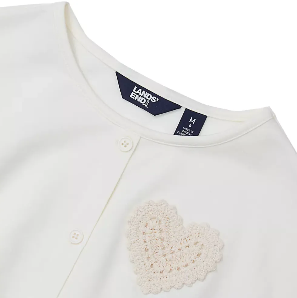 Girls Slouchy Button Front Terry Knit Top