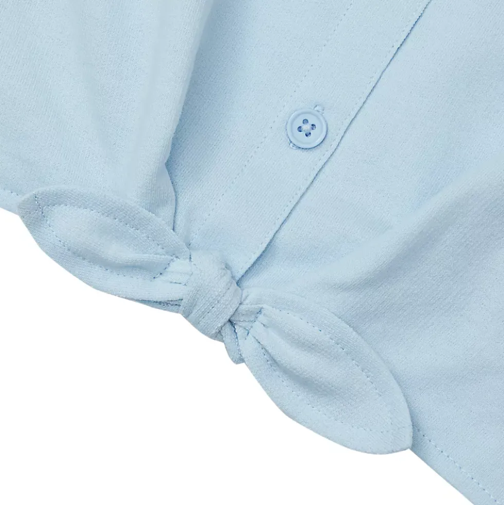 Girls Slouchy Button Front Terry Knit Top