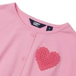 Girls Slouchy Button Front Terry Knit Top