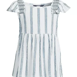 Girls Smocked Flutter Sleeve Gauze Tank Top