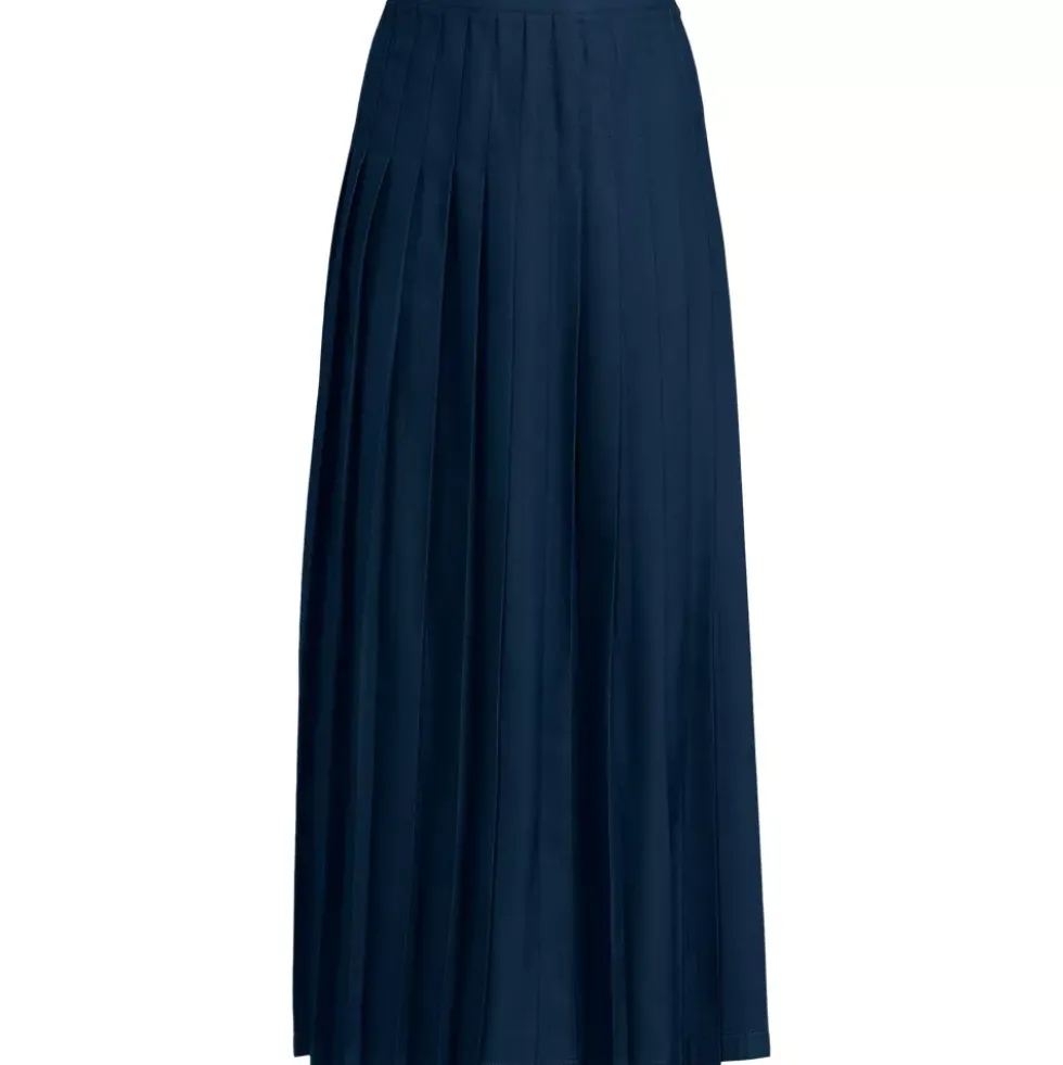 Girls Solid Pleated Skirt Ankle Length