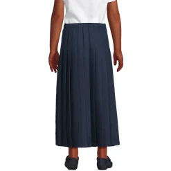 Girls Solid Pleated Skirt Ankle Length