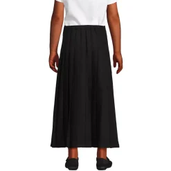 Girls Solid Pleated Skirt Ankle Length