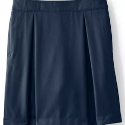Girls Solid Pleated Skort Top of Knee