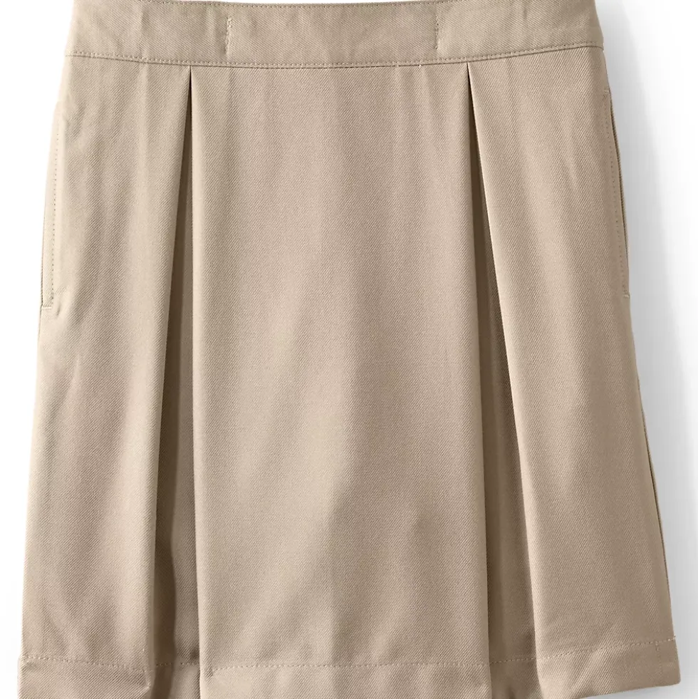 Girls Solid Pleated Skort Top of Knee