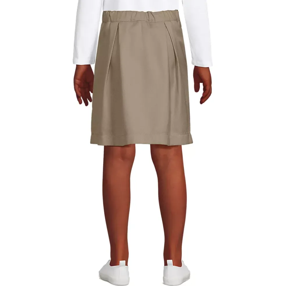 Girls Solid Pleated Skort Top of Knee