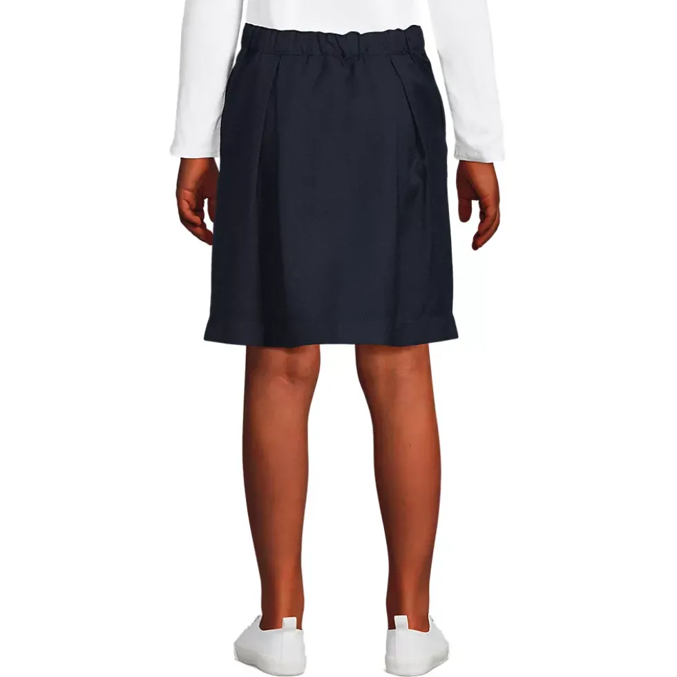 Girls Solid Pleated Skort Top of Knee