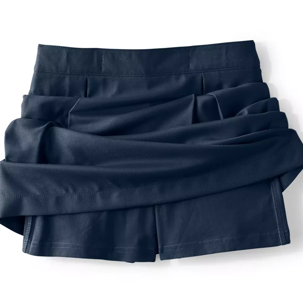 Girls Solid Pleated Skort Top of Knee