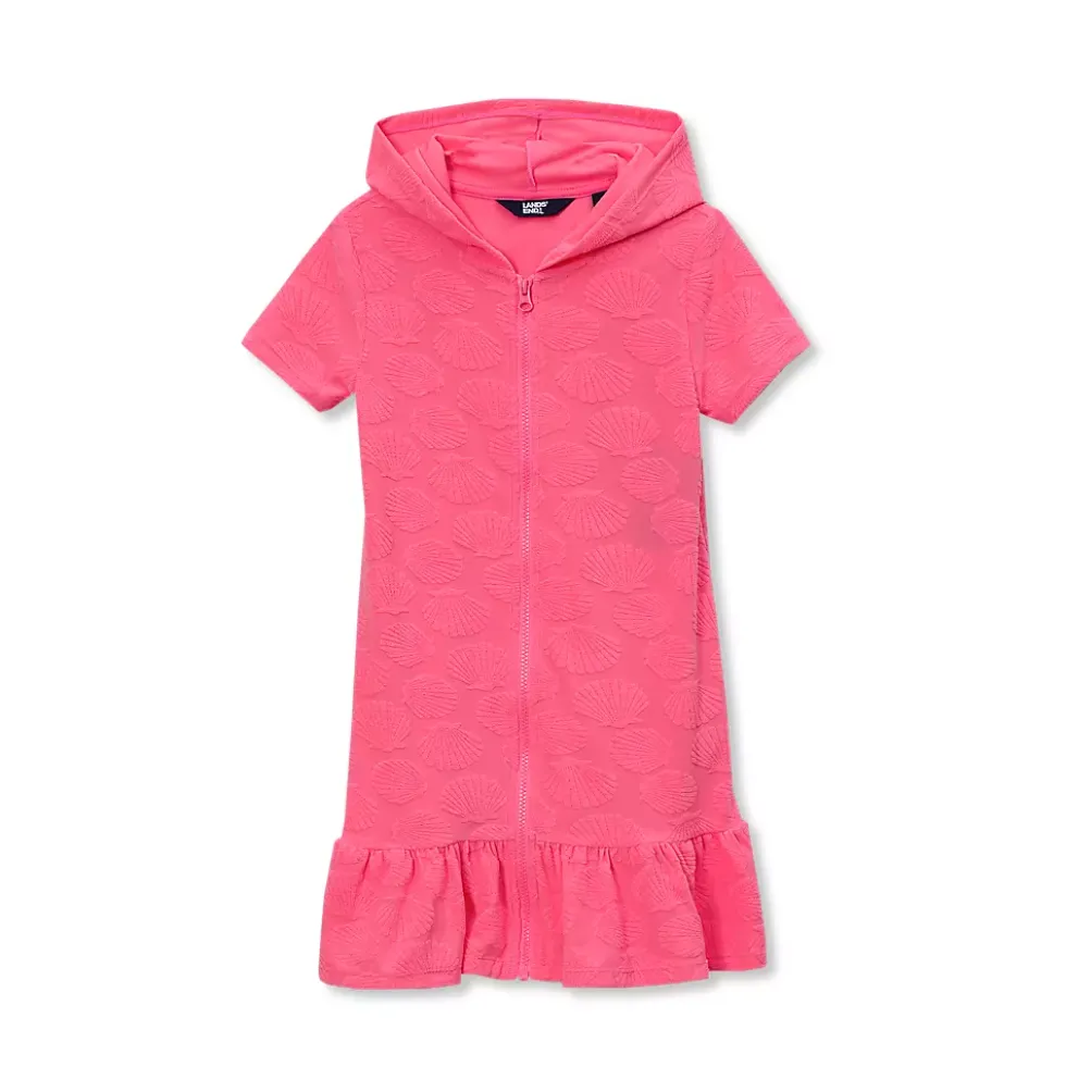 Girls Terry Zip Front Cover Up Dress