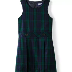 Girls Top of Knee Plaid Jumper