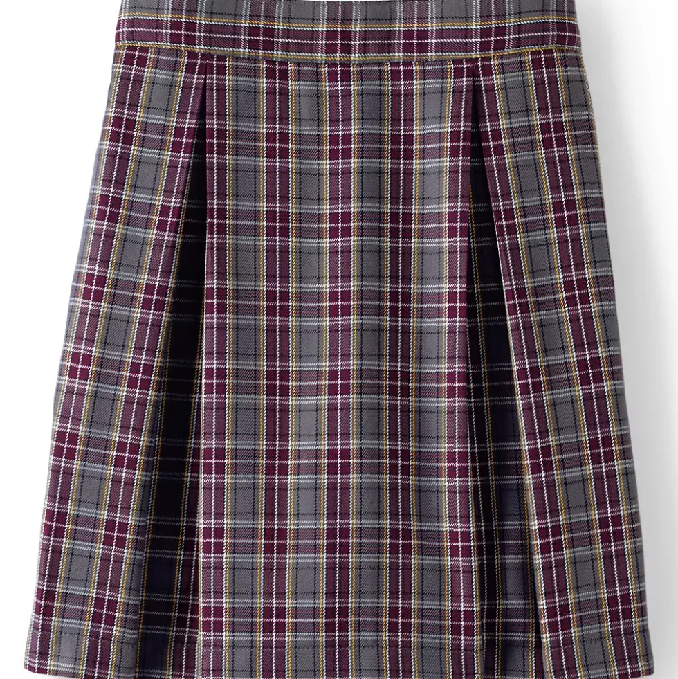 Girls Top of Knee Plaid Skort