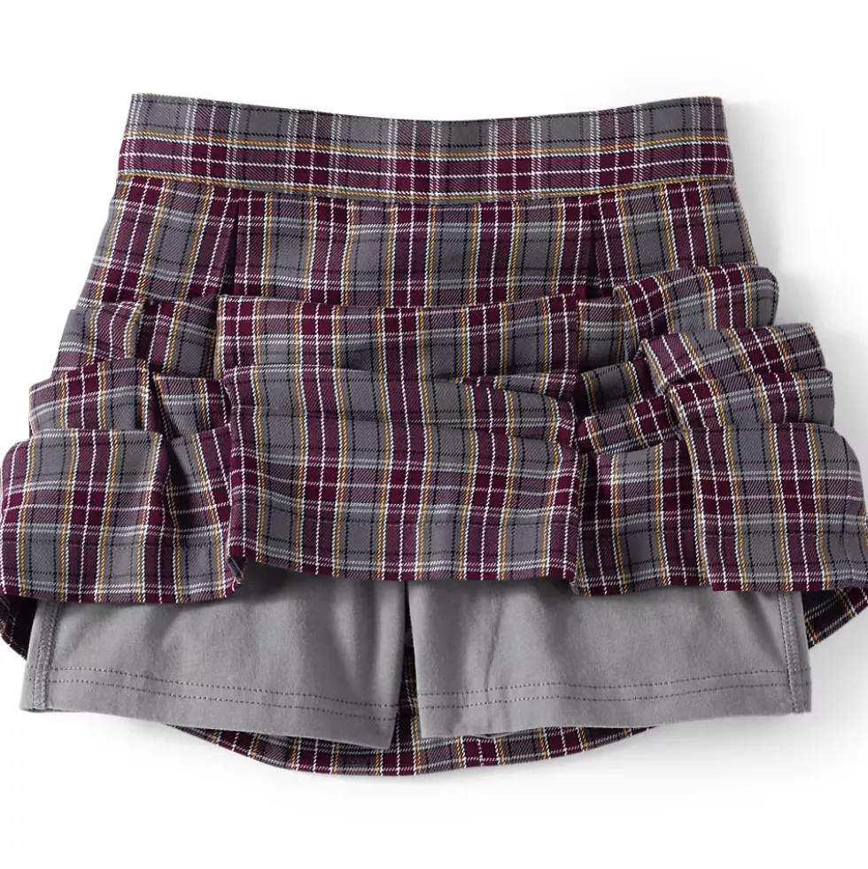 Girls Top of Knee Plaid Skort