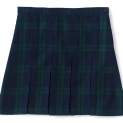 Girls Top of the Knee Plaid Box Pleat Skirt