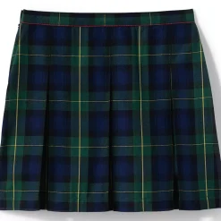 Girls Top of the Knee Plaid Box Pleat Skirt