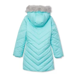 Girls Water Resistant Velour Parka