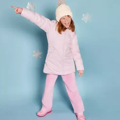 Girls Water Resistant Velour Parka