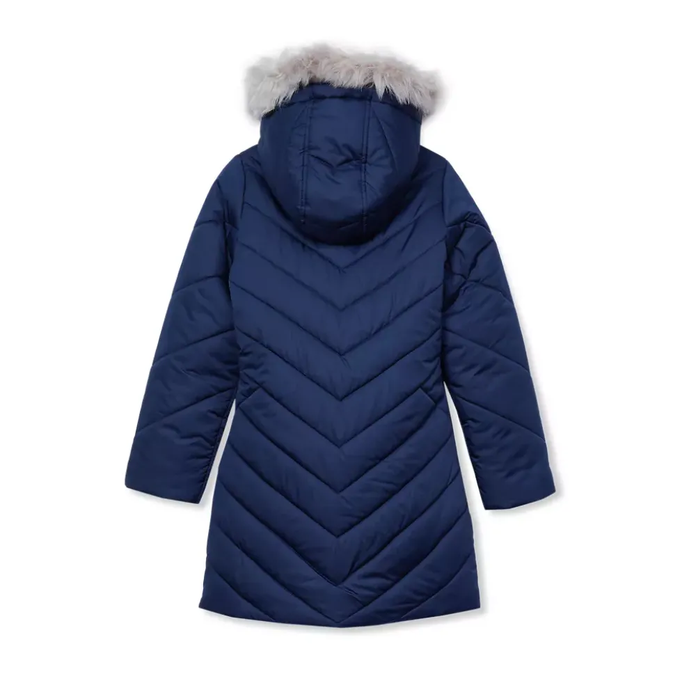 Girls Water Resistant Velour Parka