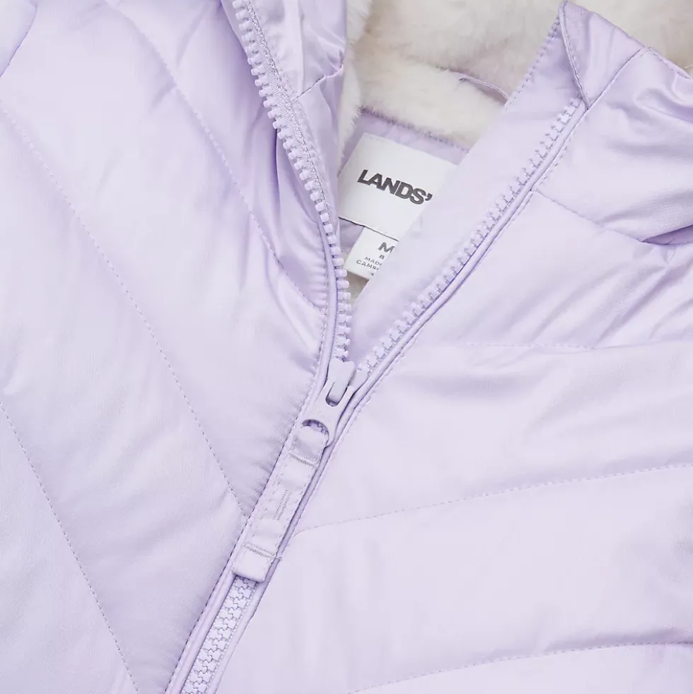Girls Water Resistant Velour Parka