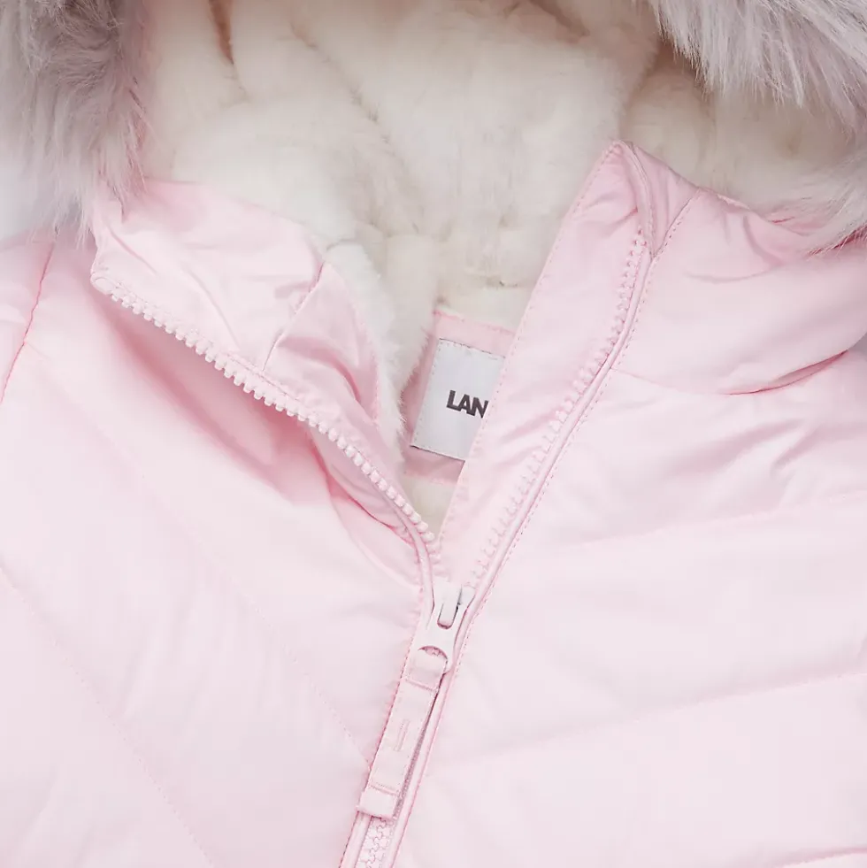Girls Water Resistant Velour Parka