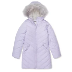 Girls Water Resistant Velour Parka