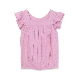 Girls Woven Eyelet Top