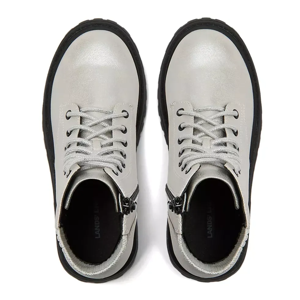 Girls Zip Up Lugged Boots