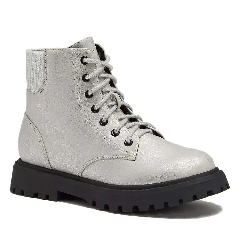 Girls Zip Up Lugged Boots