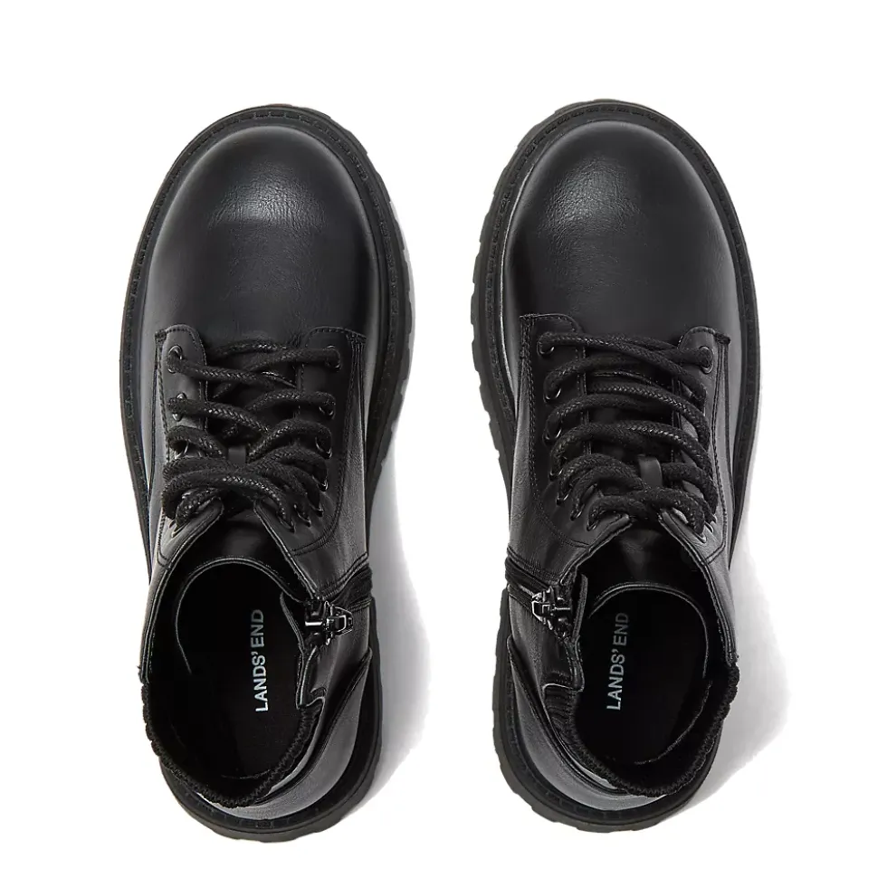 Girls Zip Up Lugged Boots