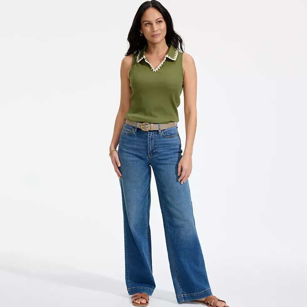 High Rise Wide Leg Denim Jeans