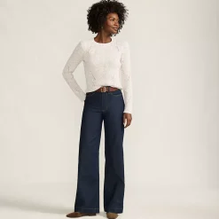 High Rise Wide Leg Denim Jeans